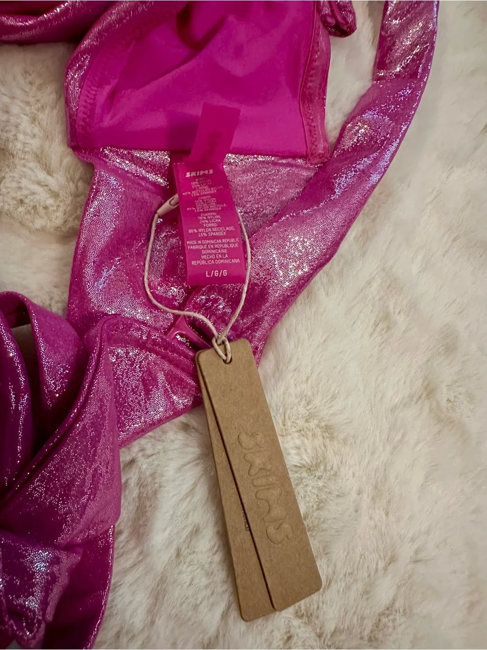 SKIMS Shimmer Magenta Bikini Set